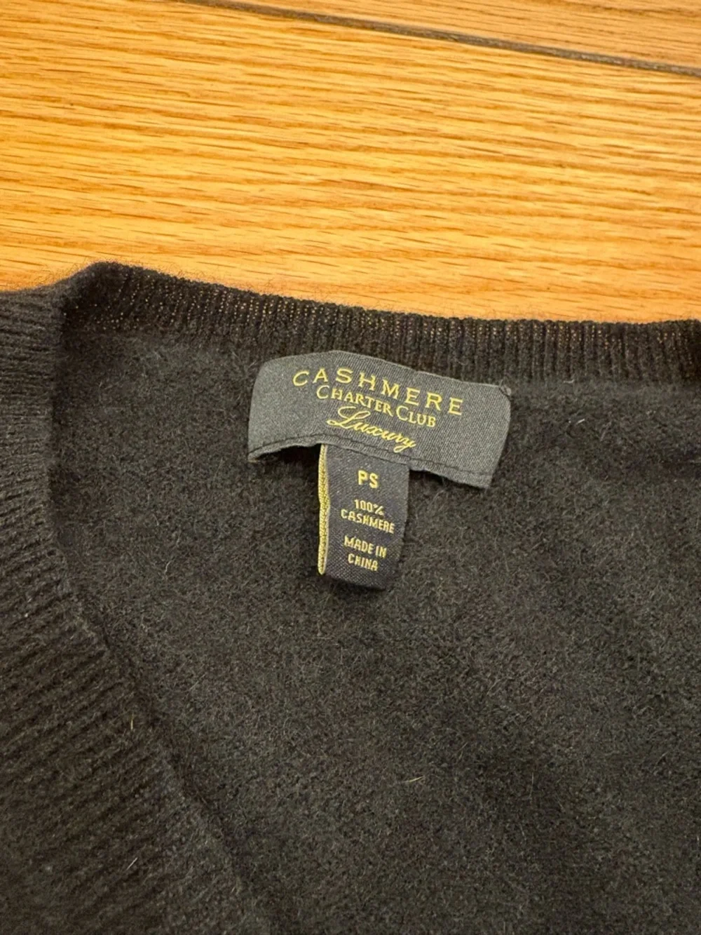 Charter Club 100% Cashmere Luxury Women’s Black V-Neck Sweater Petite Small PS